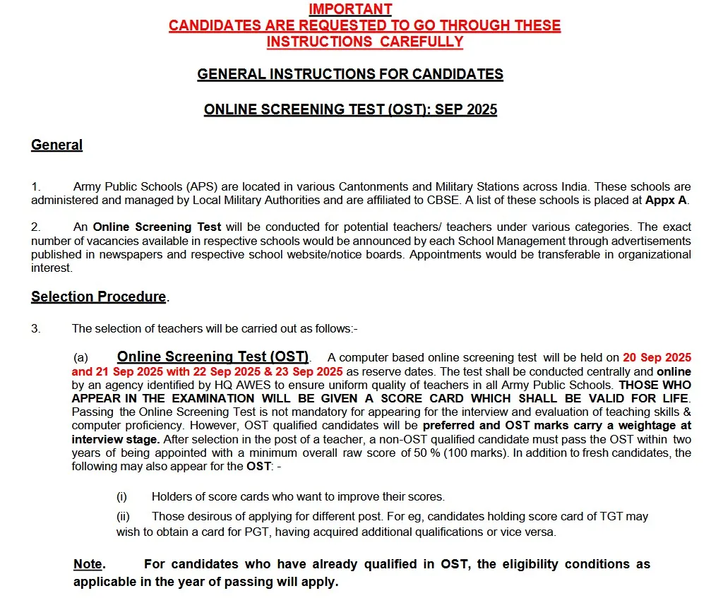 AWES Recruitment 2025 Notification